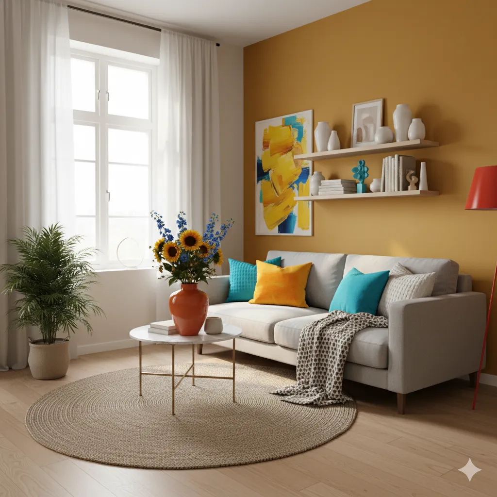 Small apartment with calming neutral colour palette